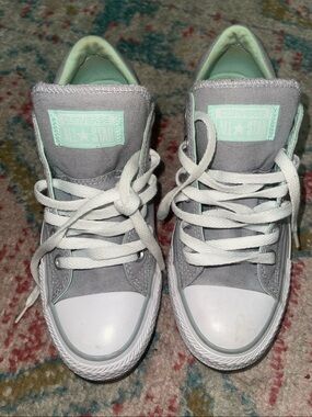 Converse Women’s Gray & Mint Low Top Sneakers
